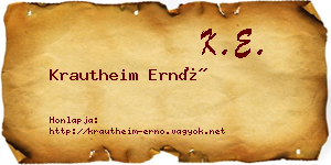 Krautheim Ernő névjegykártya